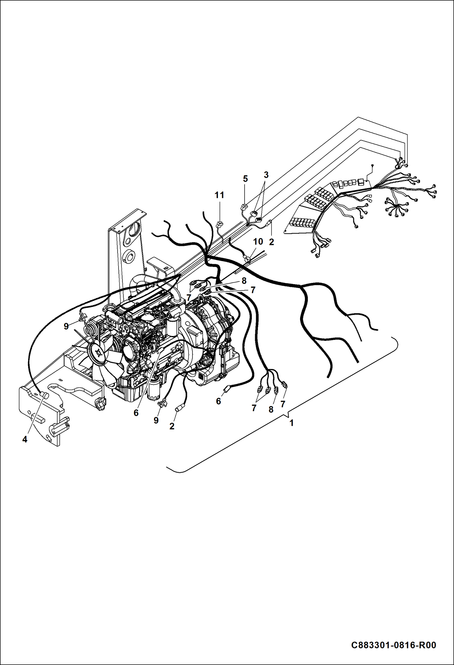 ЭЛЕКТРИЧЕСКАЯ ЦЕПЬ ДВИГАТЕЛЯ В СБОРЕ