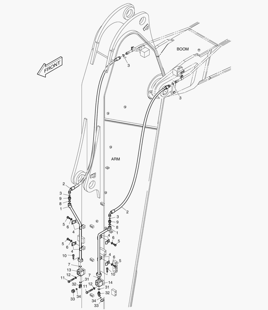 6890 ARM PIPING - ROTATION(ARM 3.95m)