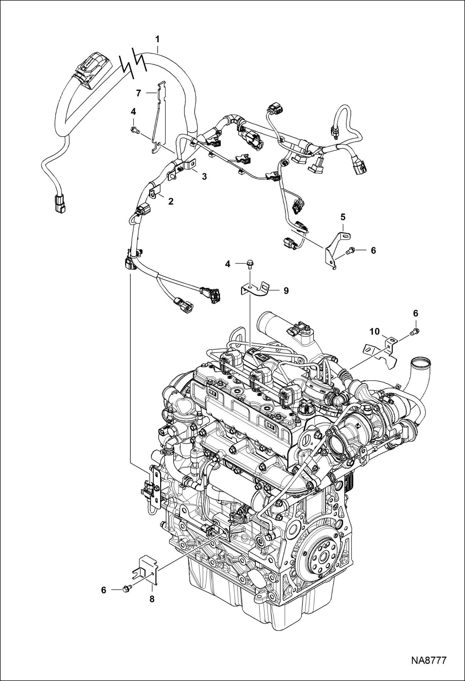 ЭЛЕКТРОСХЕМА ДВИГАТЕЛЯ (ГЛАВНЫЙ ЖГУТ ПРОВОДОВ ДВИГАТЕЛЯ)