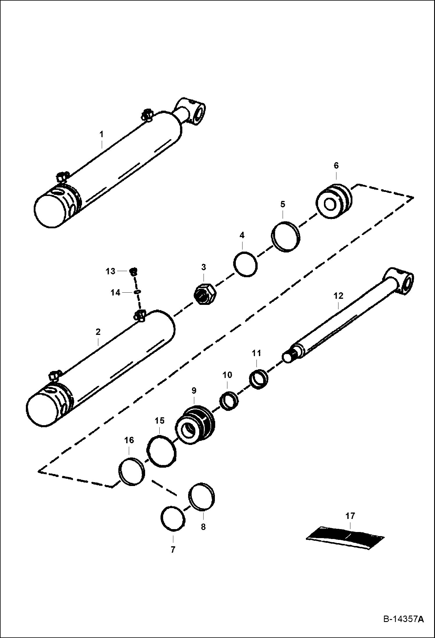 ЦИЛИНДР 44-- ДВУХЧЕЛЮСТНОЙ КОВШ - СЕРИЙНЫЙ НОМЕР 0300 И НИЖЕ