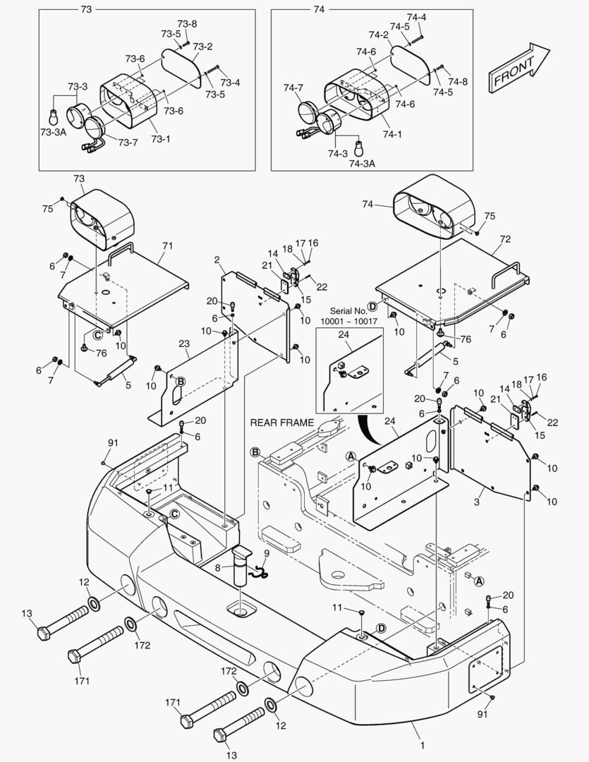 1550 COUNTER WEIGHT & REAR LAMP