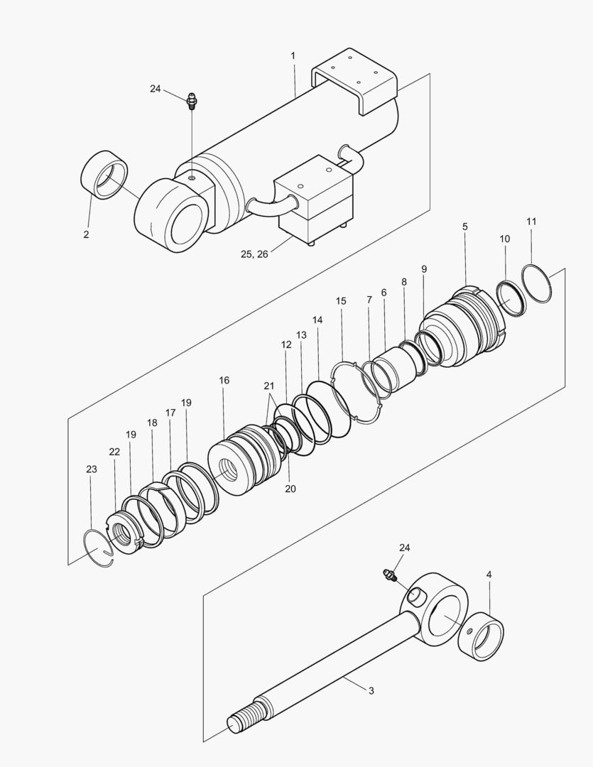 ЦИЛИНДР БУЛЬДОЗЕРА-ПРАВОСТОРОННИЙ