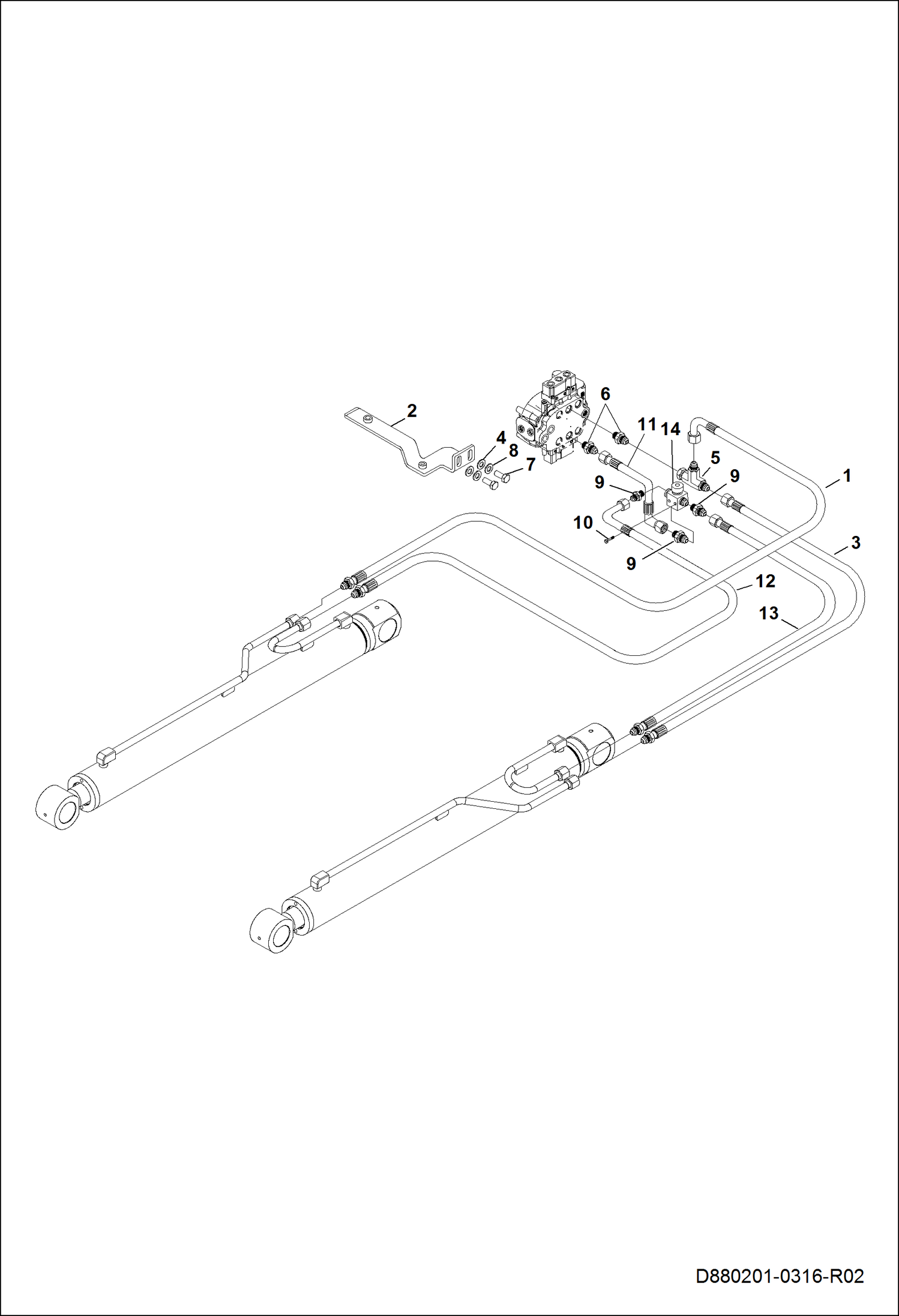 КОНТУР ГИДРОЦИЛИНДРОВ ПОДЪЕМА