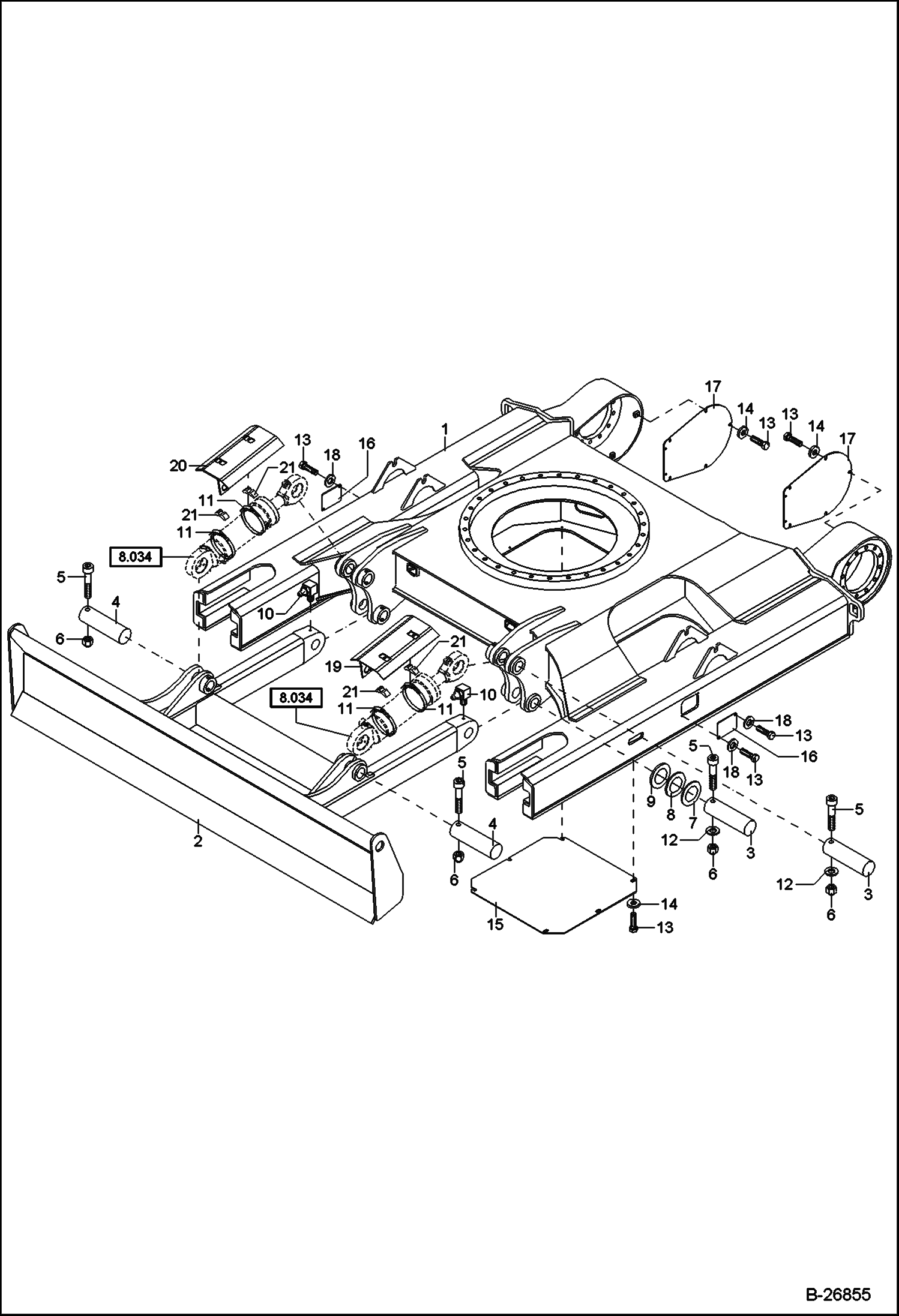 ШАССИ КРОНШТЕЙН ОТВАЛА, КРЫШКА