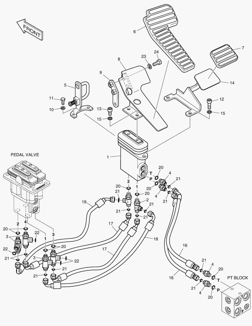 ТРУБОПРОВОД СЕРВОУПРАВЛЕНИЯ - ПРЯМОЙ ВАЛ ХОДА