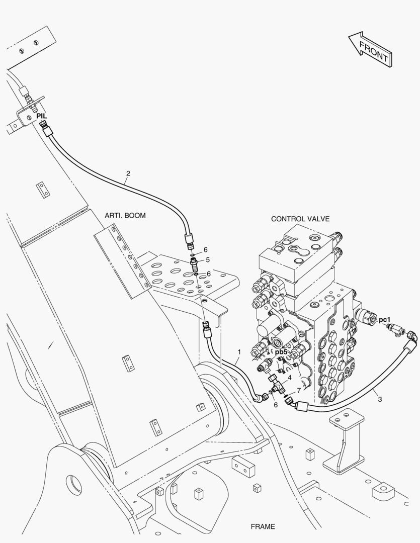 ТРУБОПРОВОД СЕРВОУПРАВЛЕНИЯ - ГИДРОЗАМОК РУКОЯТИ(ШАРНИРНЫЙ)