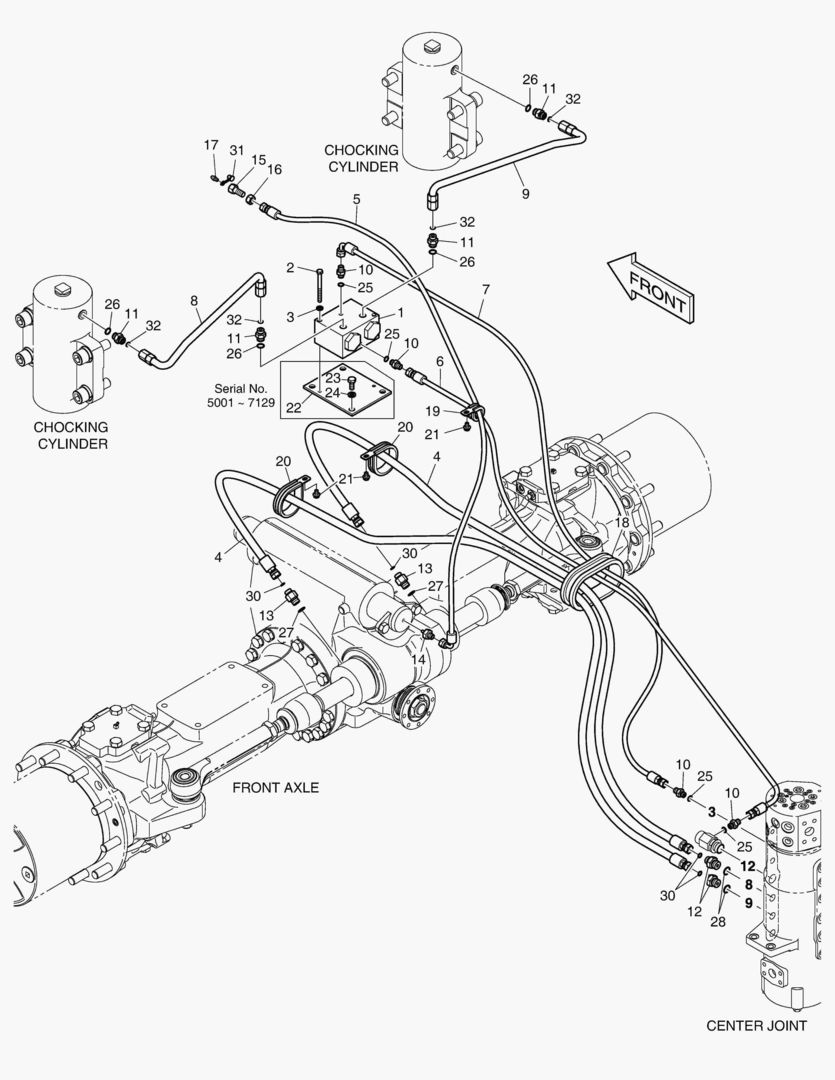 Спецтехника 2170 STEER & CHOCKING PIPING