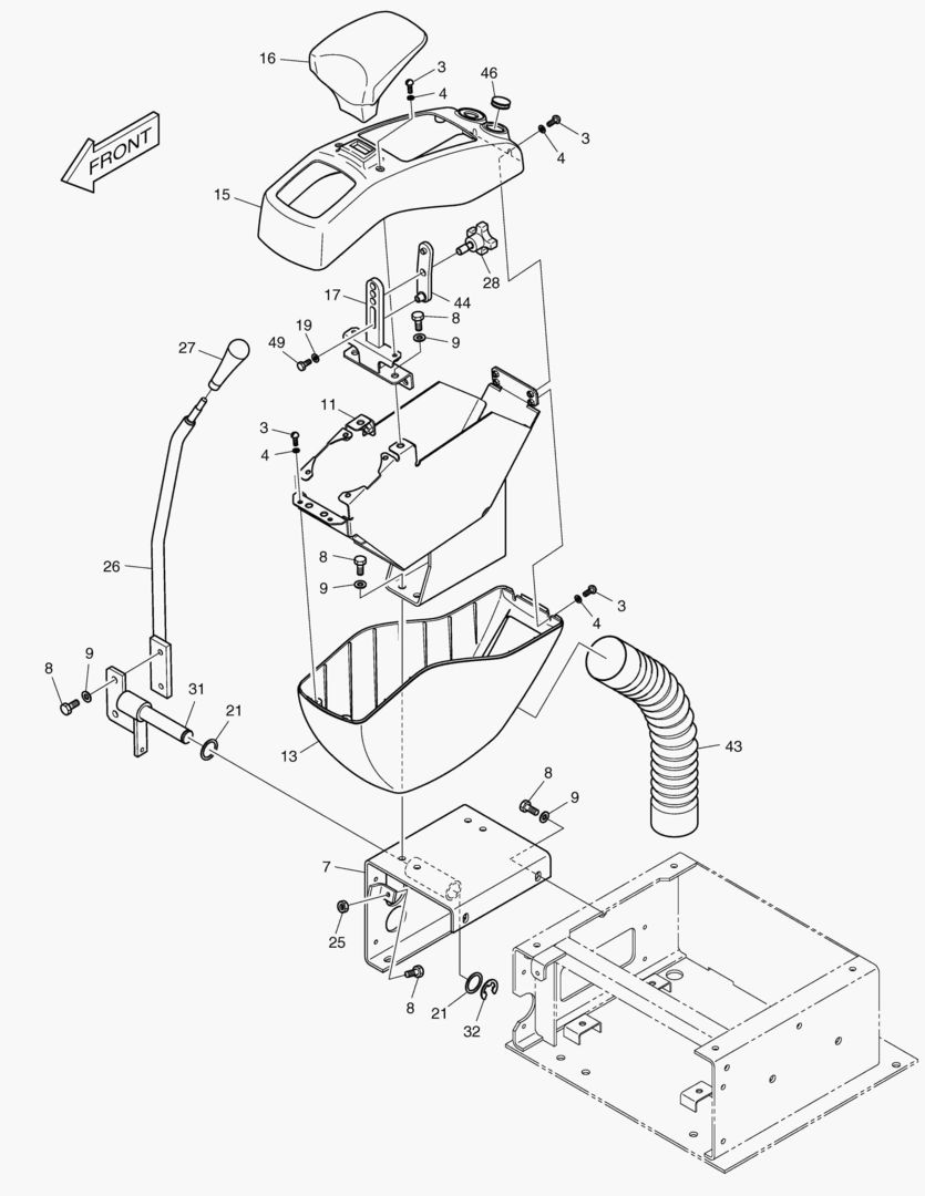 Схема ПУЛЬТ УПРАВЛЕНИЯ В СБОРЕ - ПРАВОСТОРОННИЙ