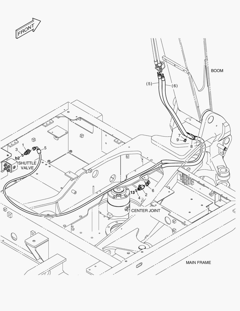 Спецтехника 6206 PILOT PIPING - ARM LOCK VALVE(FIXED BOOM)
