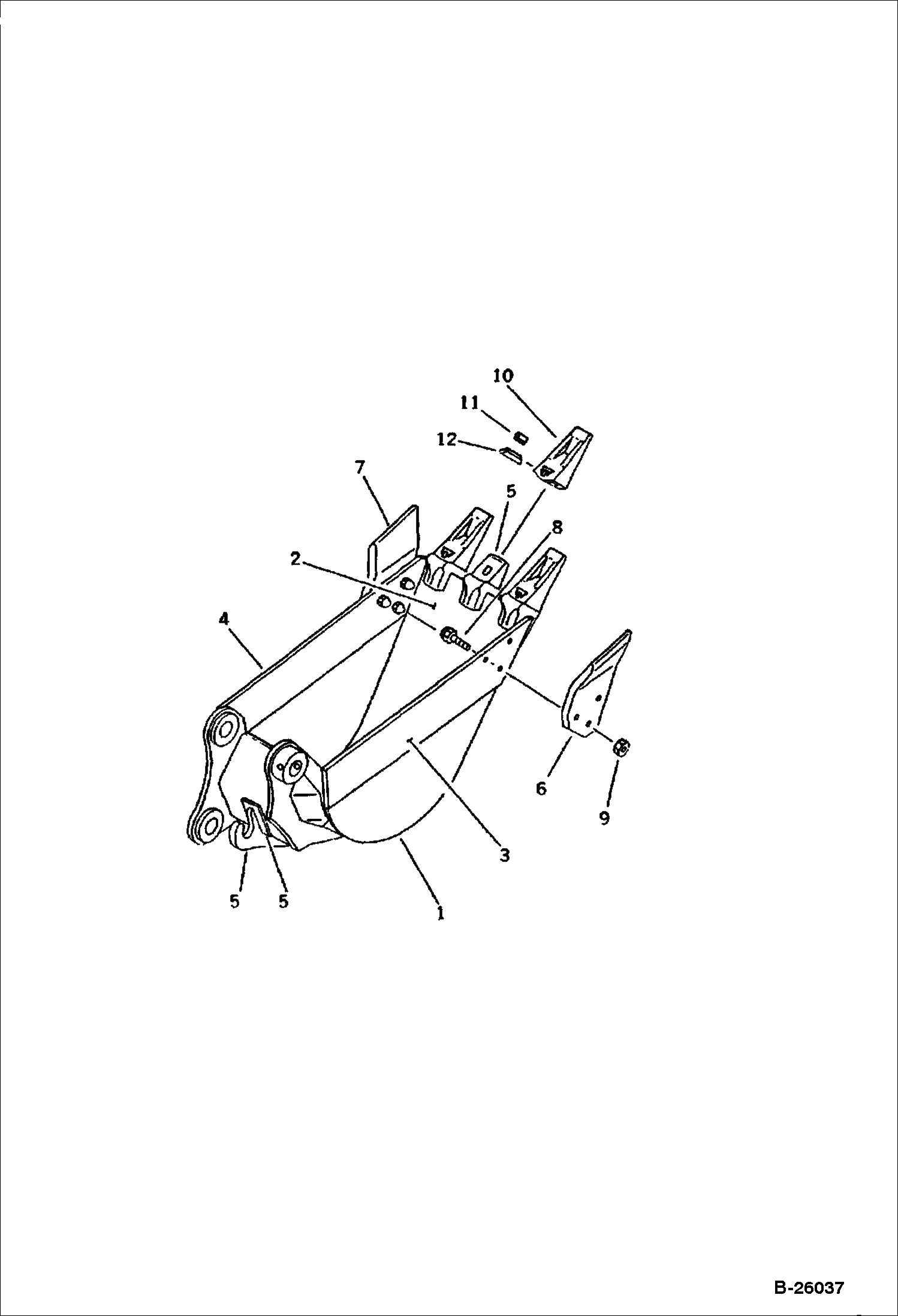 КОВШ (0,11 КУБИЧЕСКИХ МЕТРОВ)(130) (450 ММ ШИРОКИЕ, С КРЮКОМ) (PC60)