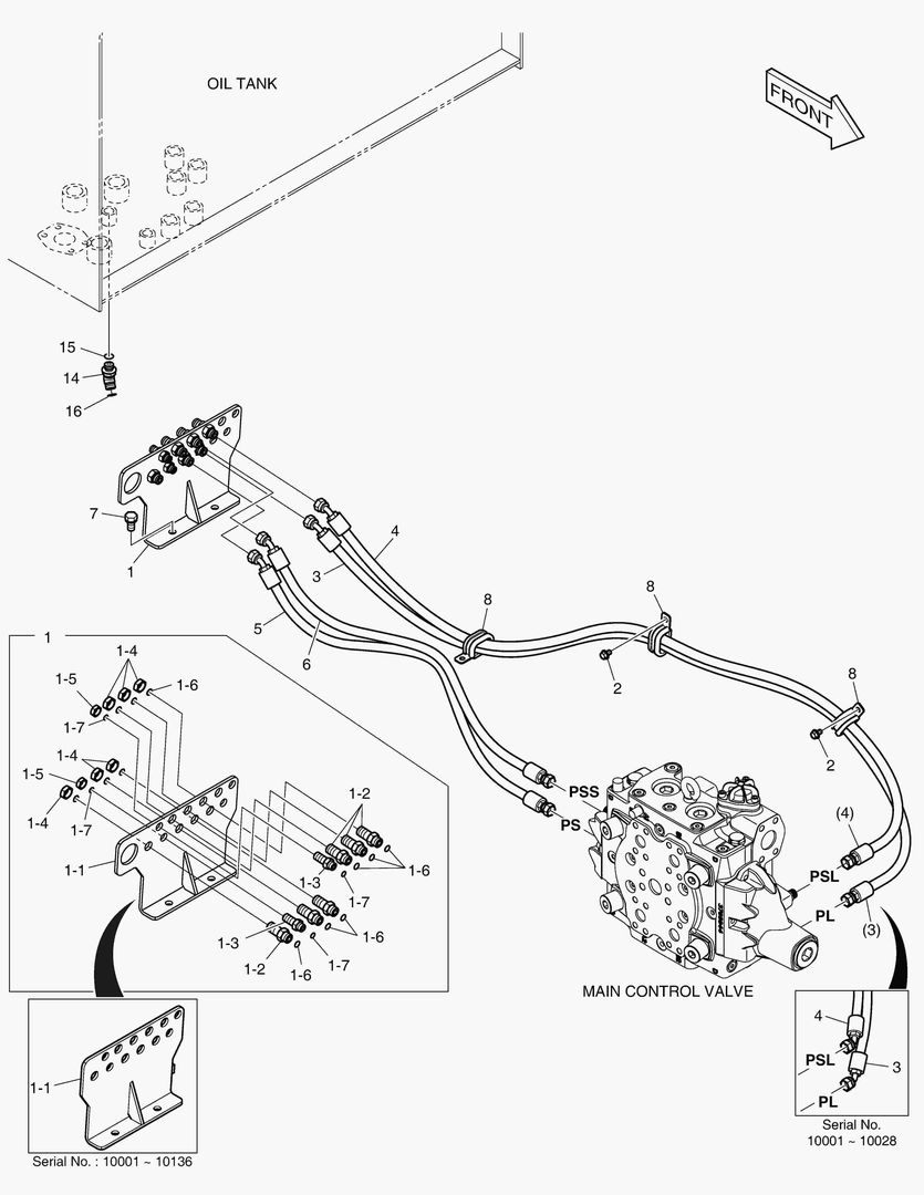 ТРУБОПРОВОД СЕРВОУПРАВЛЕНИЯ - 2 КАТУШКИ