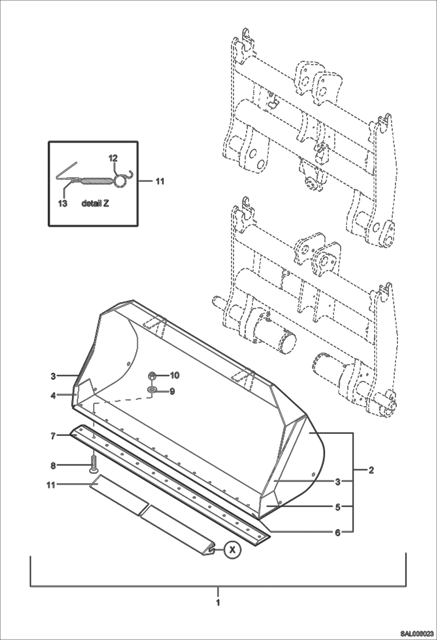 КОВШ ДЛЯ ЛЕГКИХ МАТЕРИАЛОВ 2200 ММ