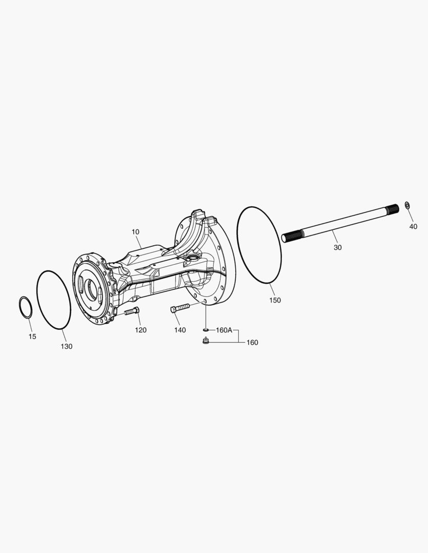 3400 AXLE CASING - REAR AXLE(STD)
