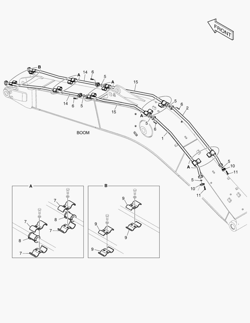 6190 BOOM PIPING - BOOM 5.7m(ONE & TWO WAY)
