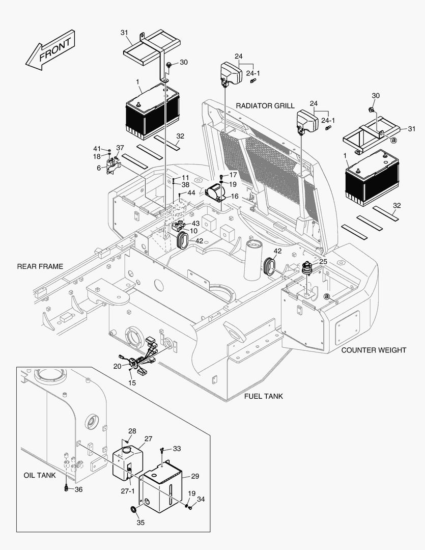 1660 ELECTRIC PARTS - BATTERY & REAR LAMP
