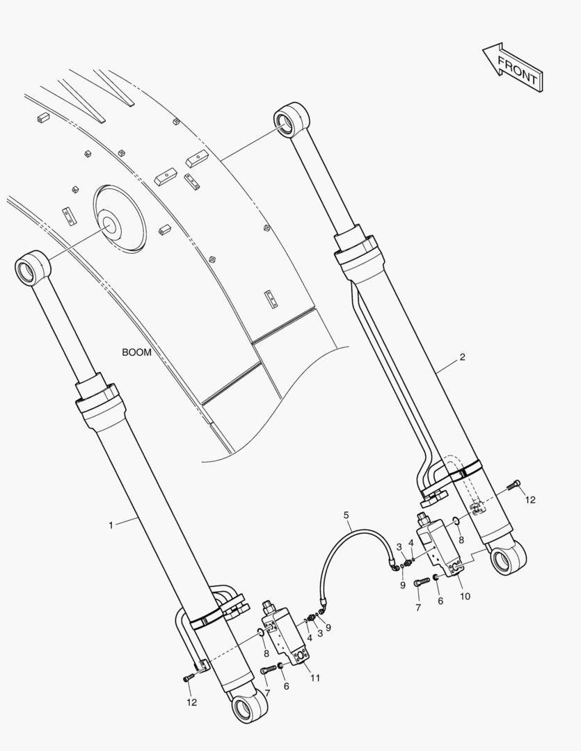 Схема ГИДРОСИСТЕМА СТРЕЛЫ-ГИДРОЗАМОК