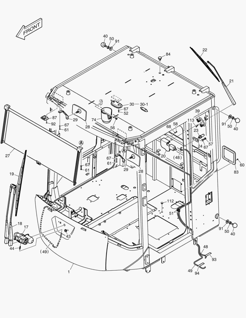 КАБИНА(1) - КОРПУС(БЕЗ КРЫШИ)
