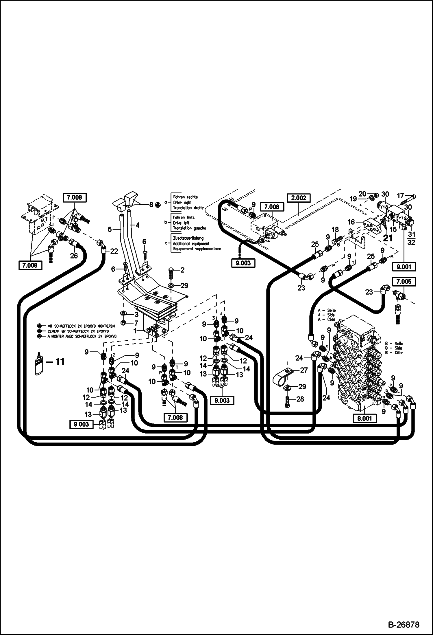 ГИДРОУСТАНОВКА СЕРВОУПРАВЛЕНИЕ ХОДОМ, ДОПОЛНИТЕЛЬНЫЙ ВЫХОДНОЙ ПАТРУБОК