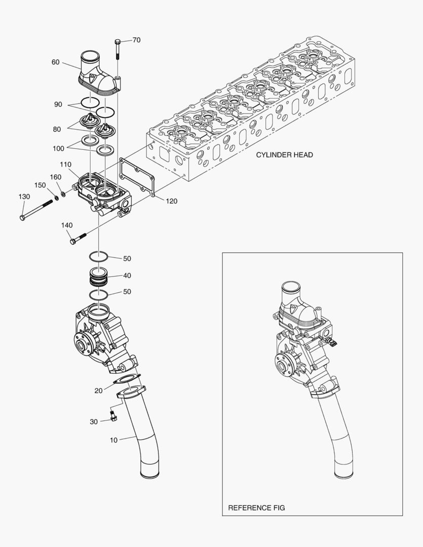 013 COOLING WATER PIPE & THERMOSTAT