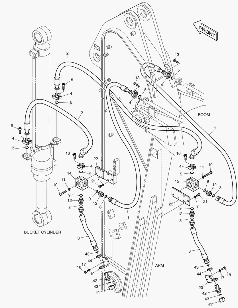 ГИДРОСИСТЕМА РУКОЯТИ - РУКОЯТЬ 2.4 м(ГРЕЙФЕРНЫЙ КОВШ)