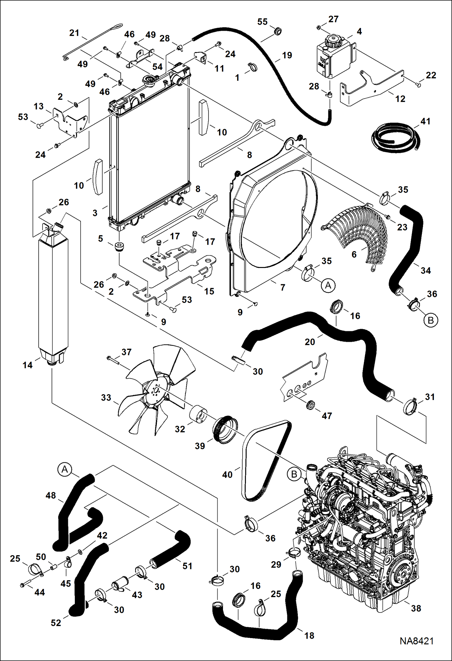 ДВИГАТЕЛЬ И КРЕПЕЖНЫЕ ДЕТАЛИ (ОХЛАЖДАЮЩАЯ ЖИДКОСТЬ РАДИАТОРА И ВОЗДУШНЫЙ ТЕПЛООБМЕННИК)