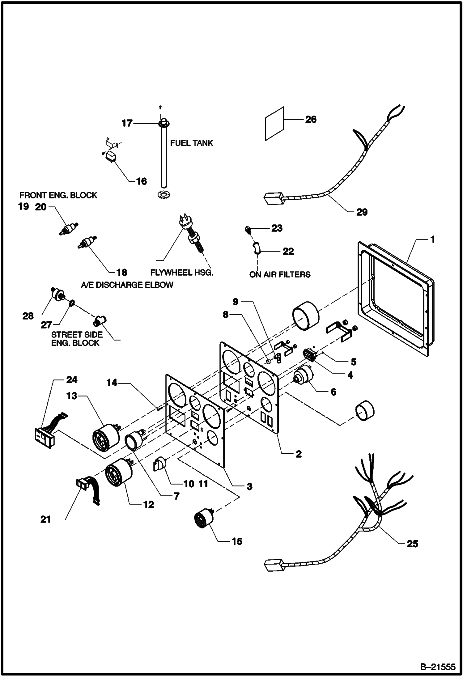 Схема ПОЛНОСТЬЮ УСТАНОВЛЕННАЯ ПАНЕЛЬ БЕЗ ПРЕДОХРАНИТЕЛЬНОГО КЛАПАНА