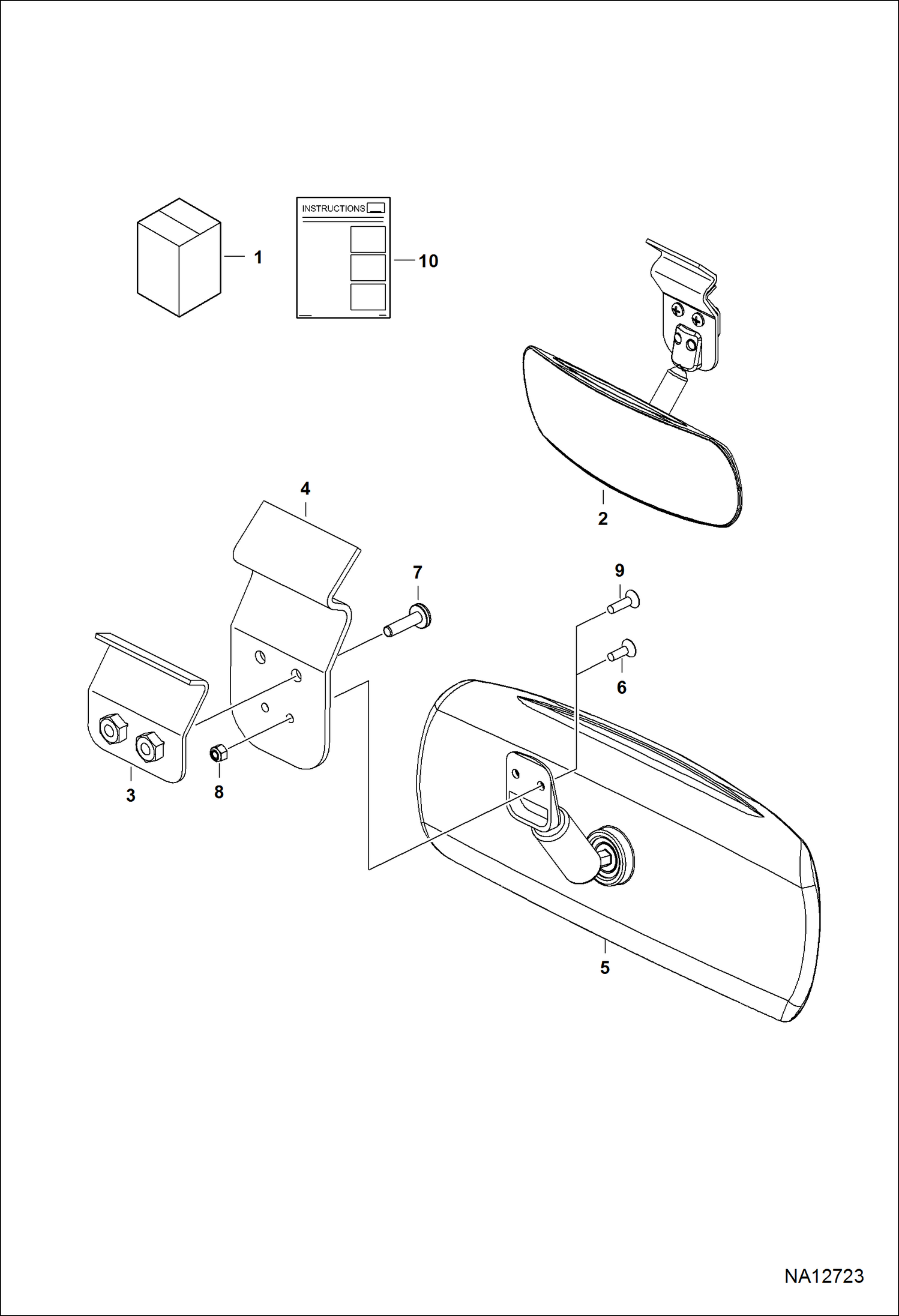 КОМПЛЕКТ ДЕТАЛЕЙ ЗЕРКАЛА ЗАДНЕГО ВИДА