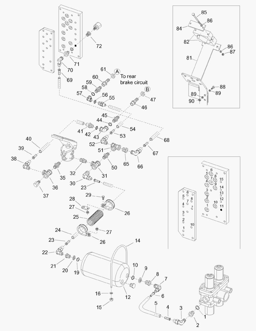 G043-1 REAR BRAKE CIRCUIT; FRONT VEHICLE