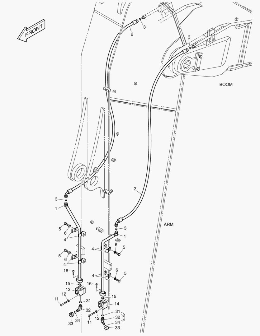 ГИДРОСИСТЕМА РУКОЯТИ - ВРАЩАЮЩИЙСЯ (РУКОЯТЬ 3.95 м)