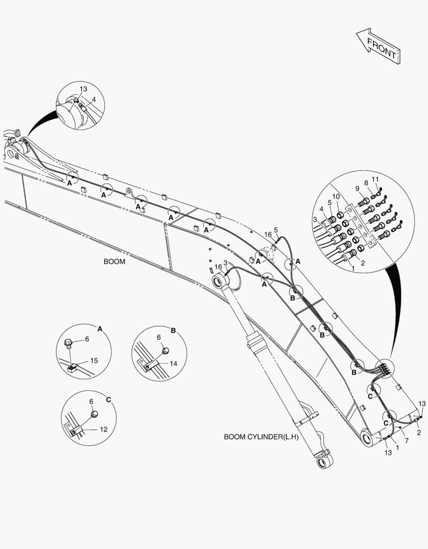 ТРУБОПРОВОД СМАЗОЧНОЙ СИСТЕМЫ - СТРЕЛА 11 м