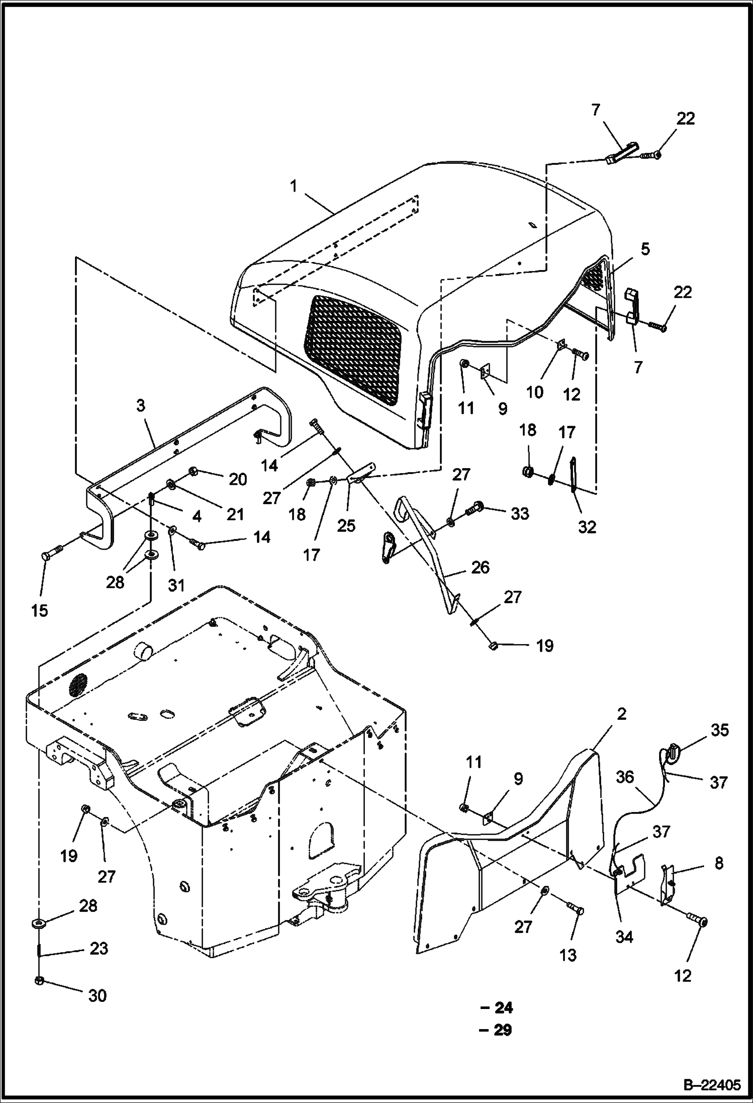 Схема КАПОТ И ОБРЕЗКА