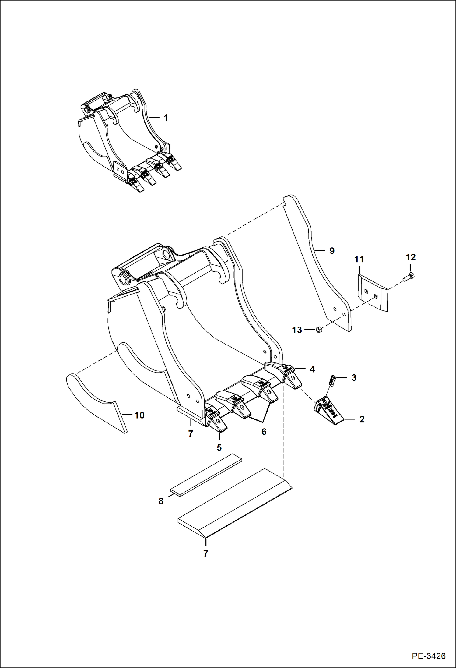 КОВШ (СМЕННЫЙ) (18-- ПРЕДНАЗНАЧЕННЫЙ ДЛЯ ТЯЖЕЛЫХ УСЛОВИЙ ЭКСПЛУАТАЦИИ) (331)