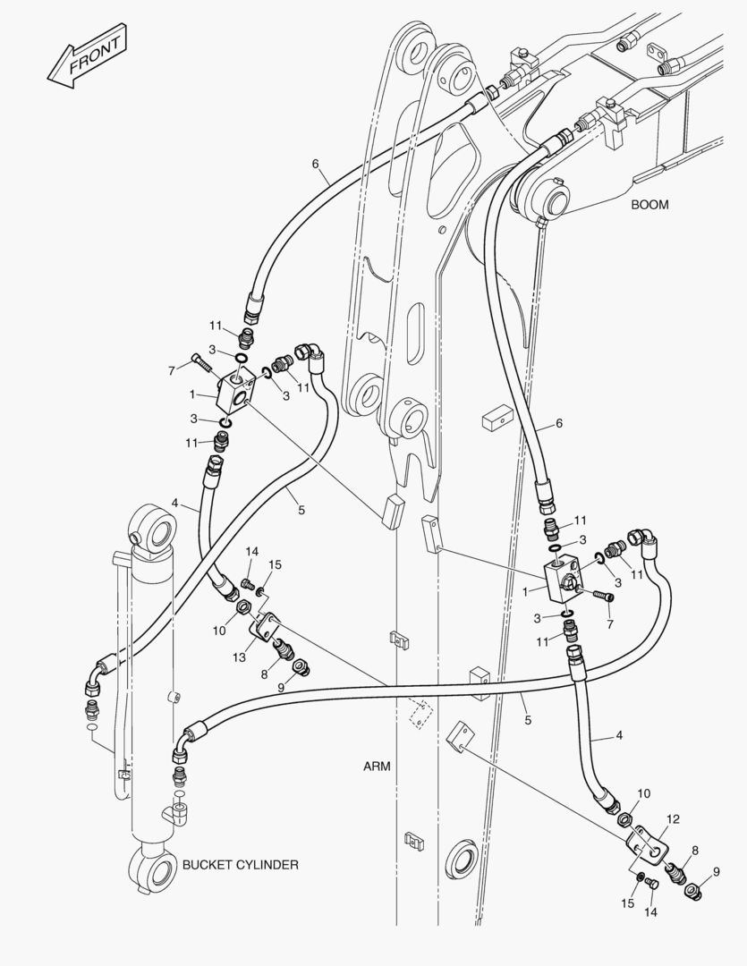 ГИДРОСИСТЕМА РУКОЯТИ - ГРЕЙФЕРНЫЙ КОВШ(РУКОЯТЬ 1.9 м)