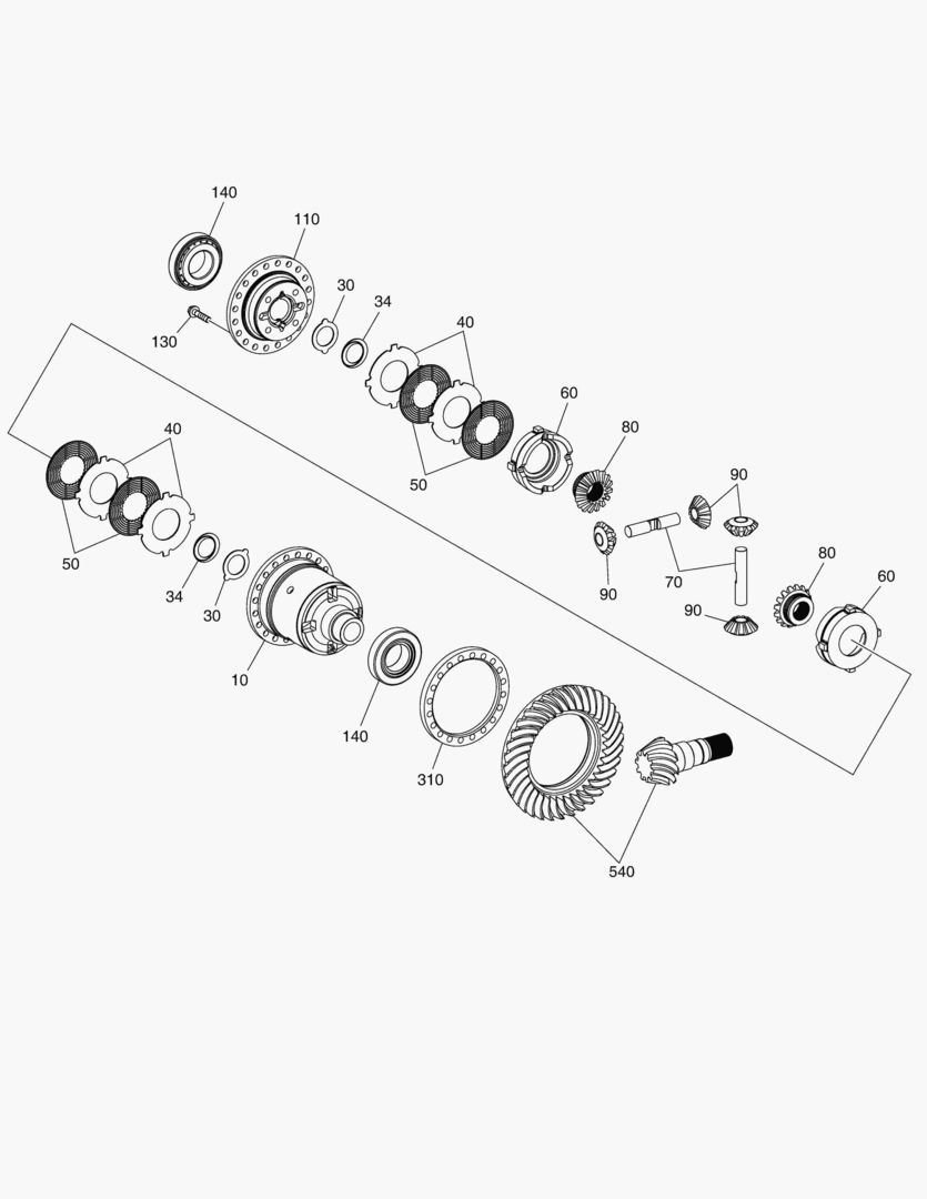 Схема G070-90 DIFFERENTIAL CARRIER - TRANSMISSION