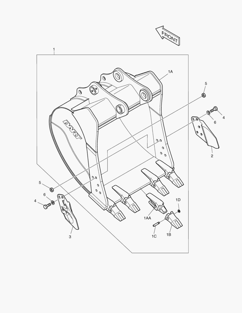 6430 BUCKET ASS`Y - 1.07mВі(48`) - SIDE PIN