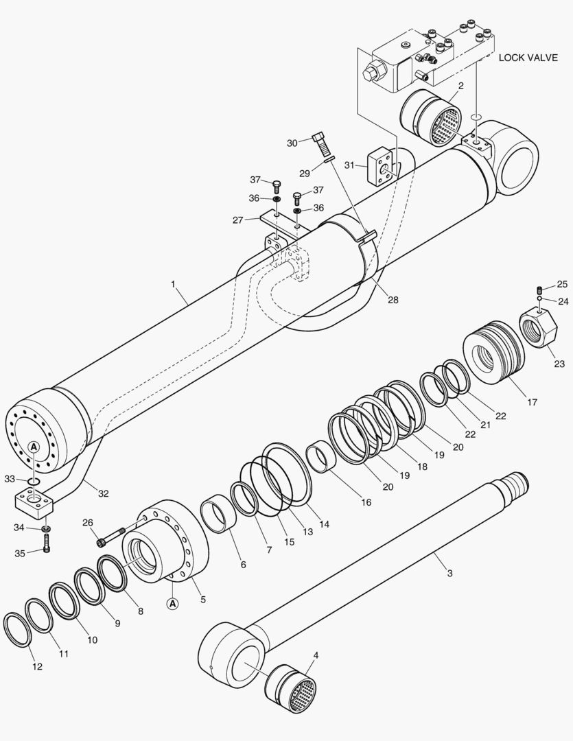 ЦИЛИНДР СТРЕЛЫ(ЛЕВОСТОРОННИЙ)-ГИДРОЗАМОК