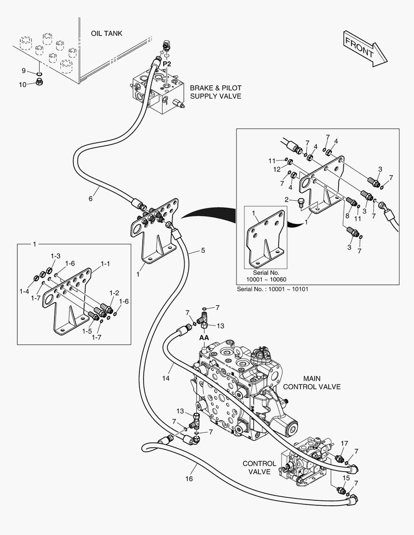 ТРУБОПРОВОД СЕРВОУПРАВЛЕНИЯ - 3 КАТУШКИ(ЭЛЕКТРИКА)