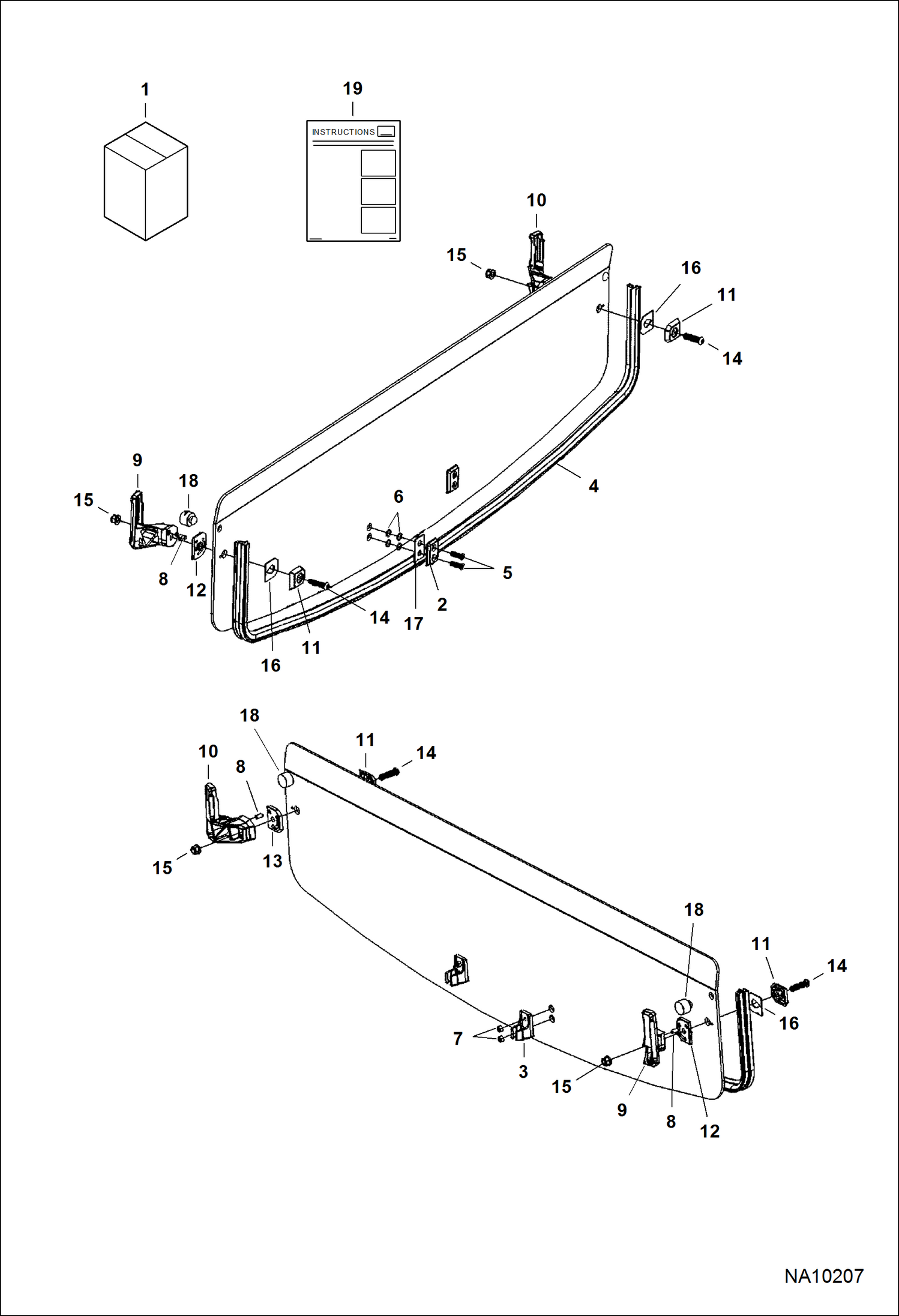 Схема КОМПЛЕКТ СТВОРОК ВЕТРОВЫХ СТЕКОЛ