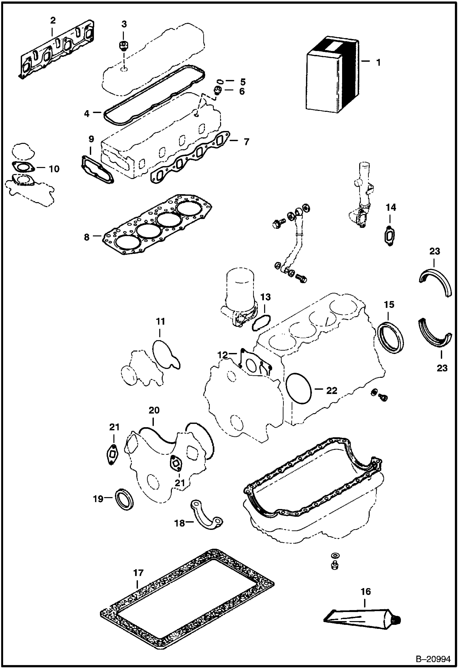 КОМПЛЕКТ ПРОКЛАДОК (ДЛЯ ДВИГАТЕЛЯ СПЕЦИФИКАЦИИ #4JBIPK01)