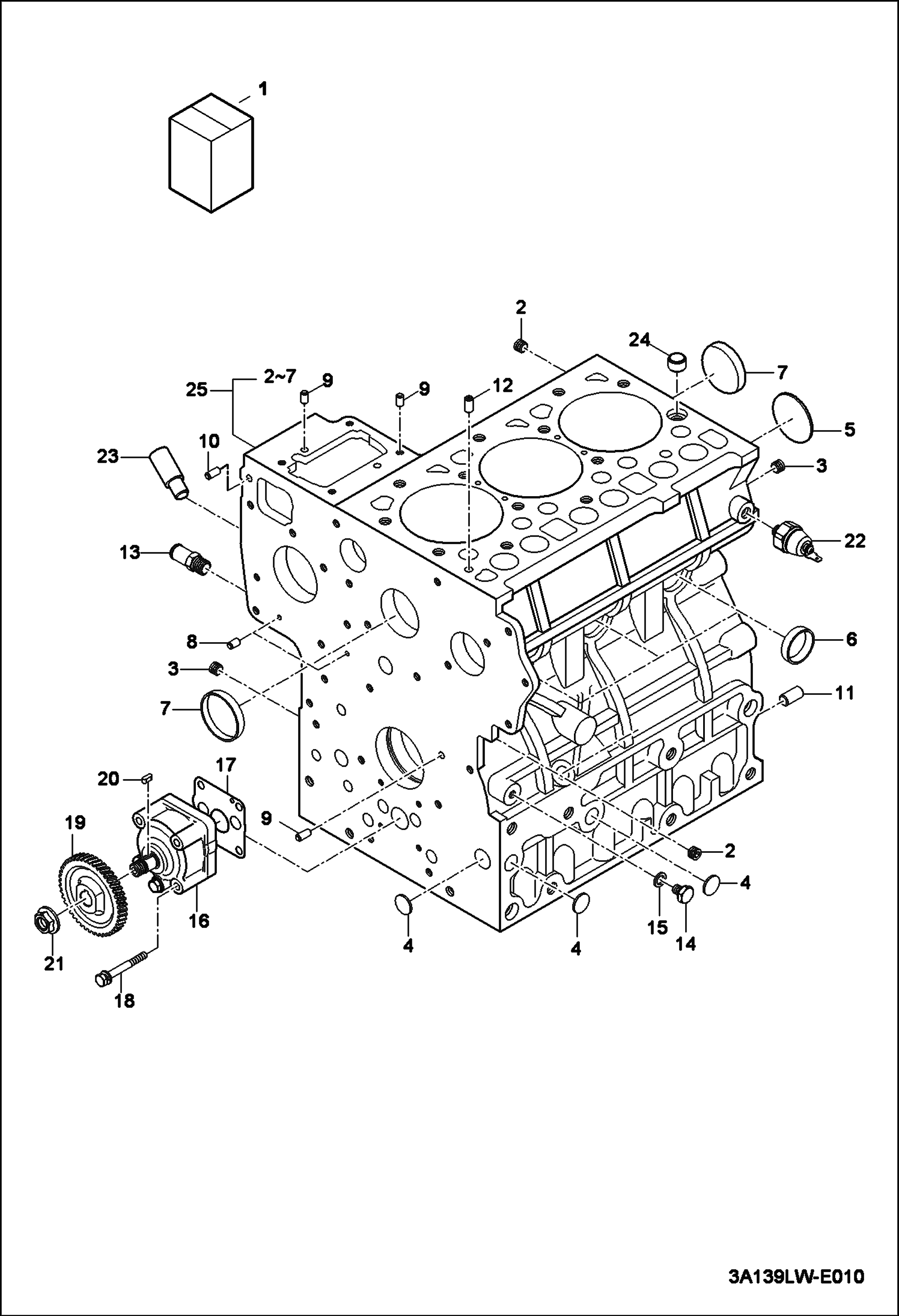 БЛОК ЦИЛИНДРОВ В СБОРЕ (СЕРИЙНЫЙ НОМЕР ABFJ11001 И ВЫШЕ)