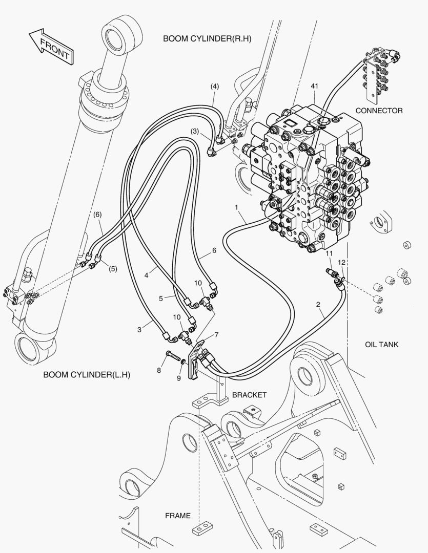 ТРУБОПРОВОД СЕРВОУПРАВЛЕНИЯ - ГИДРОЗАМОК СТРЕЛЫ