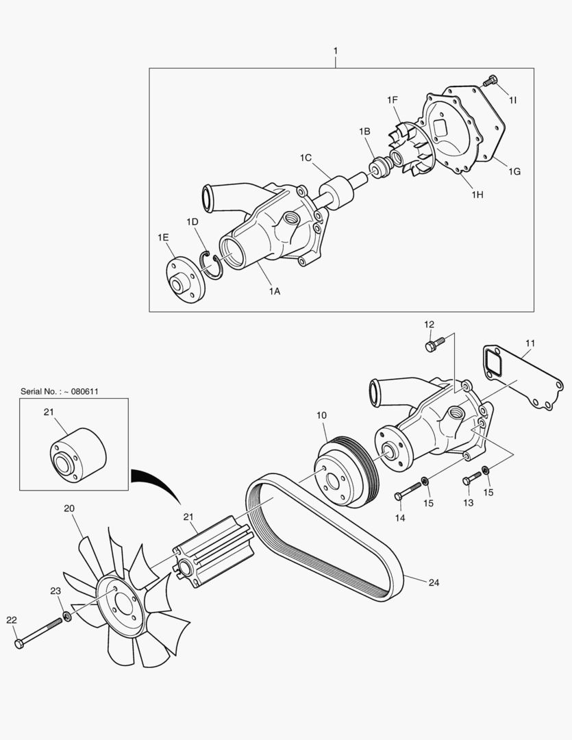 012 WATER PUMP & COOLING FAN