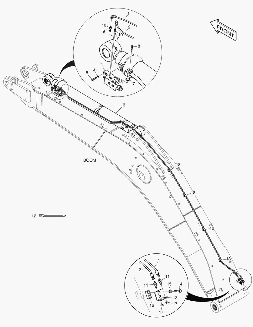 8020 BOOM PIPING - LOCK VALVE(BOOM 6.2m)