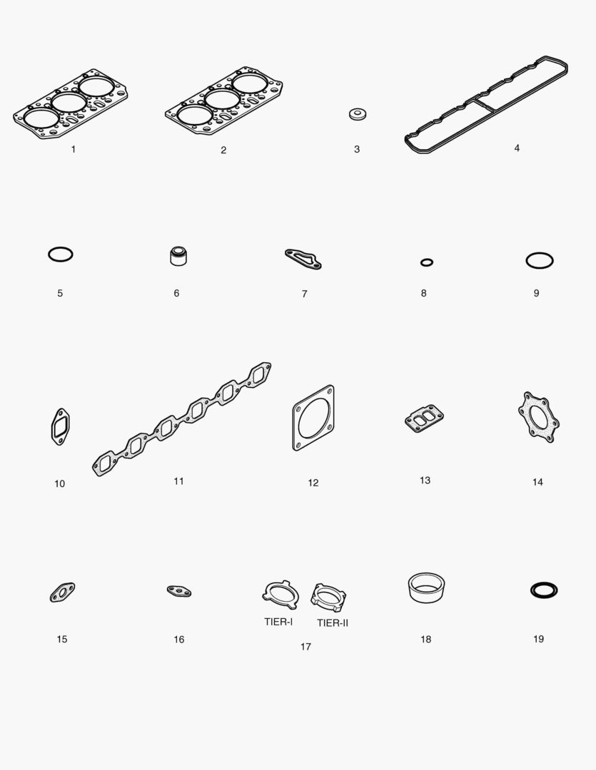 КОМПЛЕКТ ПРОКЛАДОК ДЛЯ КАПИТАЛЬНОГО РЕМОНТА-ВЕРХНИЙ