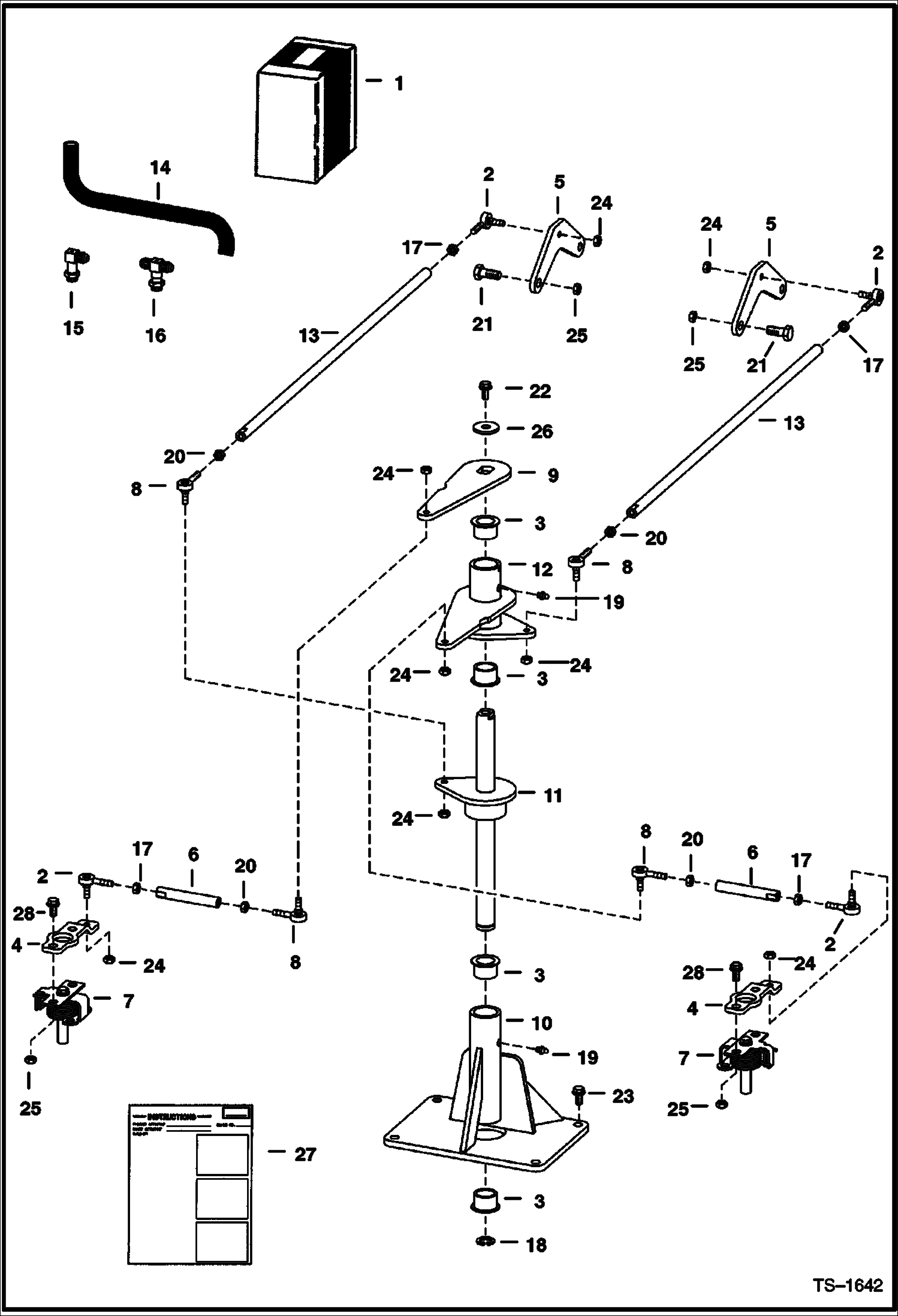 КОМПЛЕКТ РУЛЕВОГО МЕХАНИЗМА (PEDESTAL) (СЕРИЙНЫЙ НОМЕР 5141 14999, 5142 12999 И НИЖЕ)