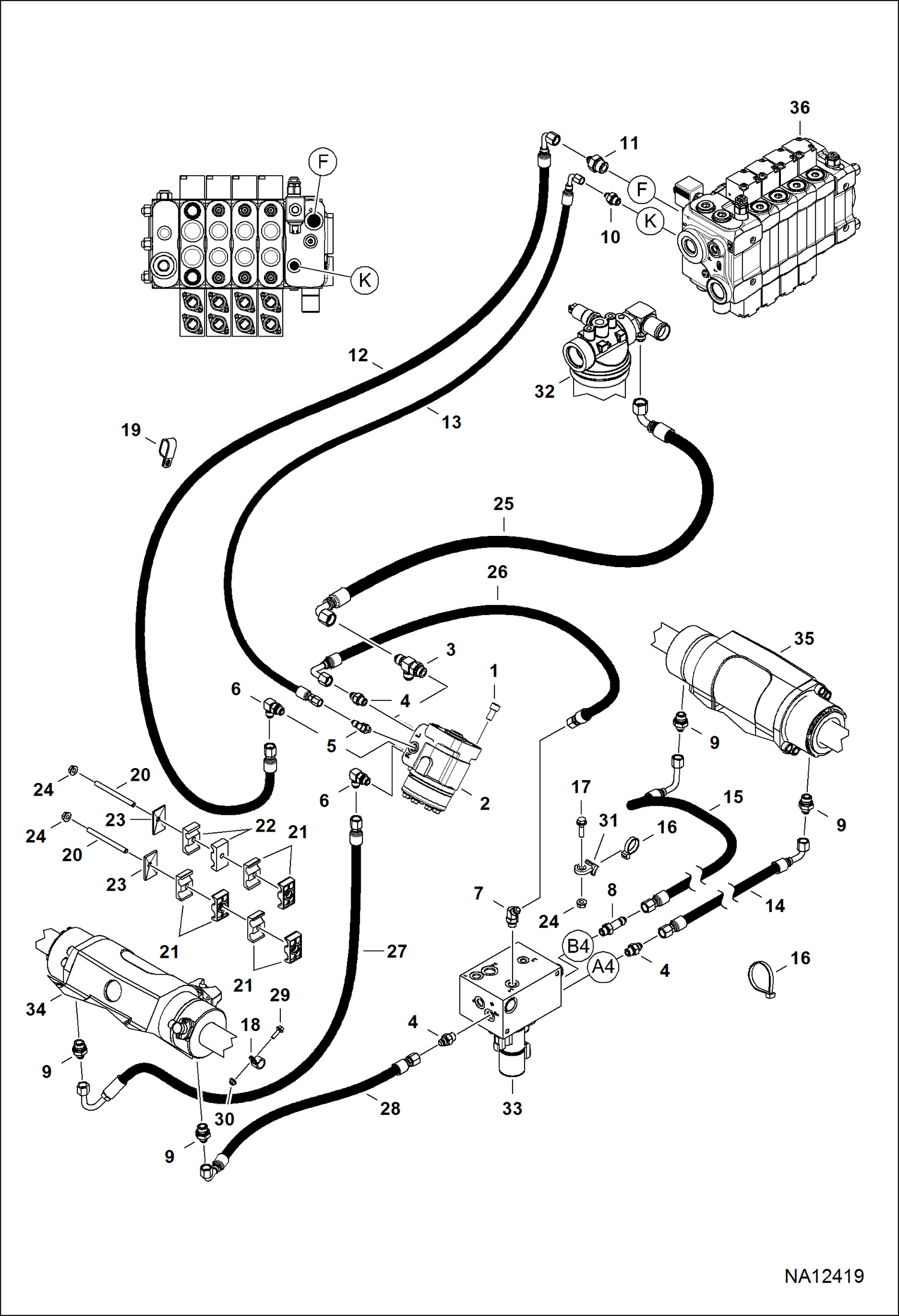 СХЕМА ГИДРАВЛИЧЕСКОЙ СИСТЕМЫ (РУЛЕВОЕ УПРАВЛЕНИЕ)
