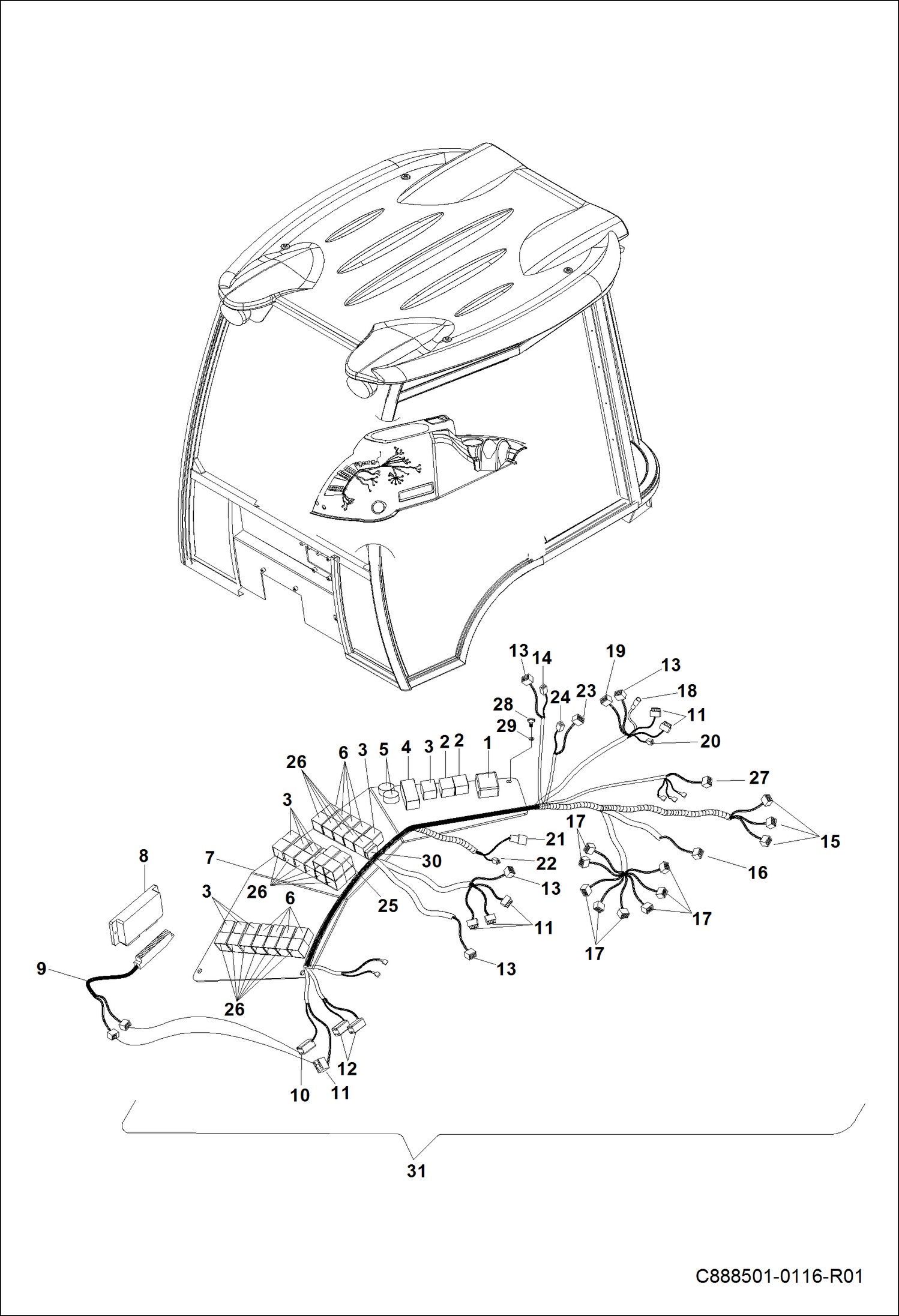 Схема ЭЛЕКТРИЧЕСКАЯ ЦЕПЬ РЕЛЕ В СБОРЕ