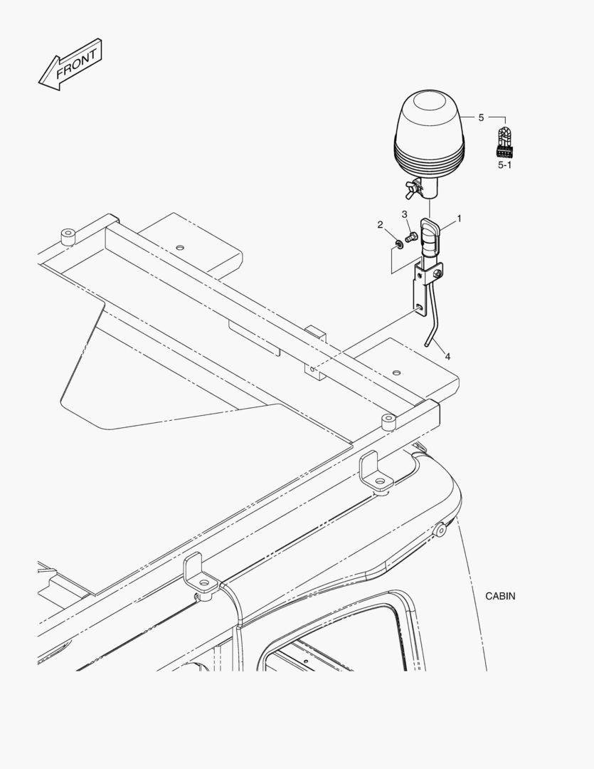 7290 ROTATING BEACON - WITH GUARD & LAMP(ROPS) [5094~]
