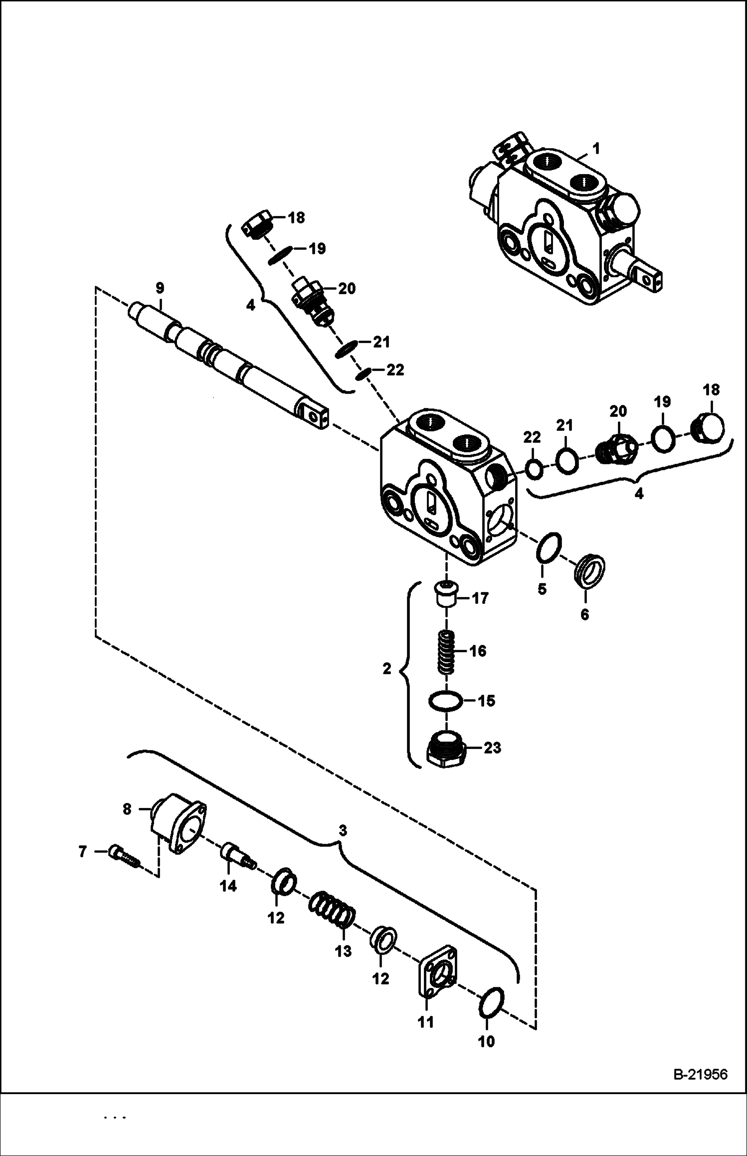 КЛАПАН УПРАВЛЕНИЯ РЕЗЕРВУАРОМ (СЕКЦИЯ ЦИЛИНДРОВ СТРЕЛЫ)
