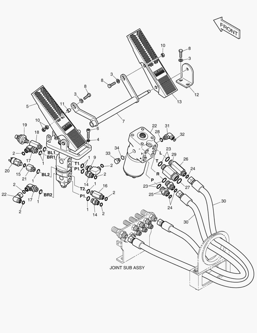 1210 BRAKE PEDAL VALVE & STEER UNIT